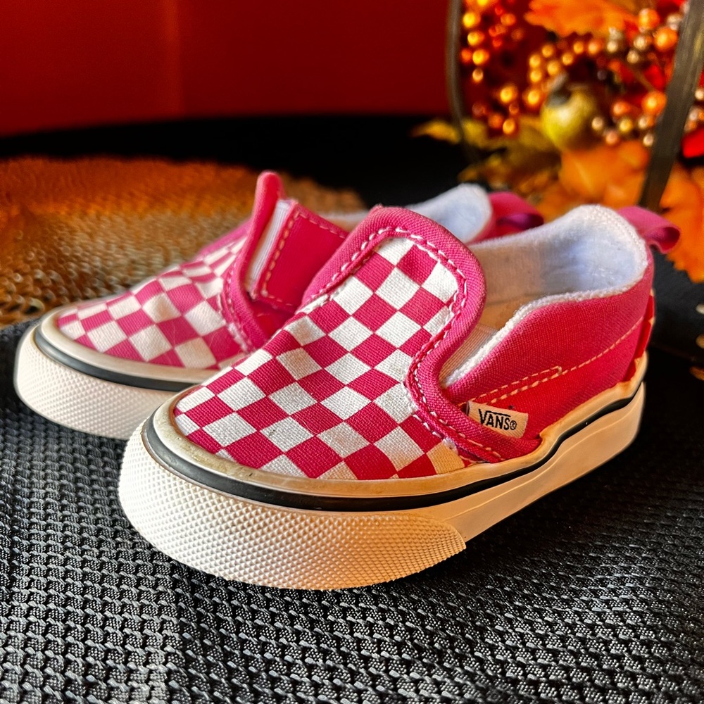 Vans Pink Checkered Toddler Size 5